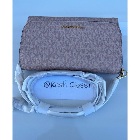 Michael Kors crossbody convertible clutch bag jet set medium purse MK pouchette - Picture 5 of 9